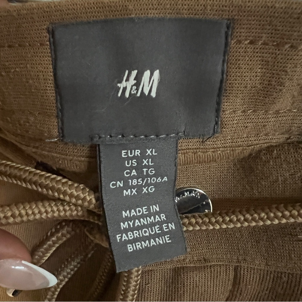 H&M Pleat Casual Knit Camel Pants SZ XL - Picture 4 of 5